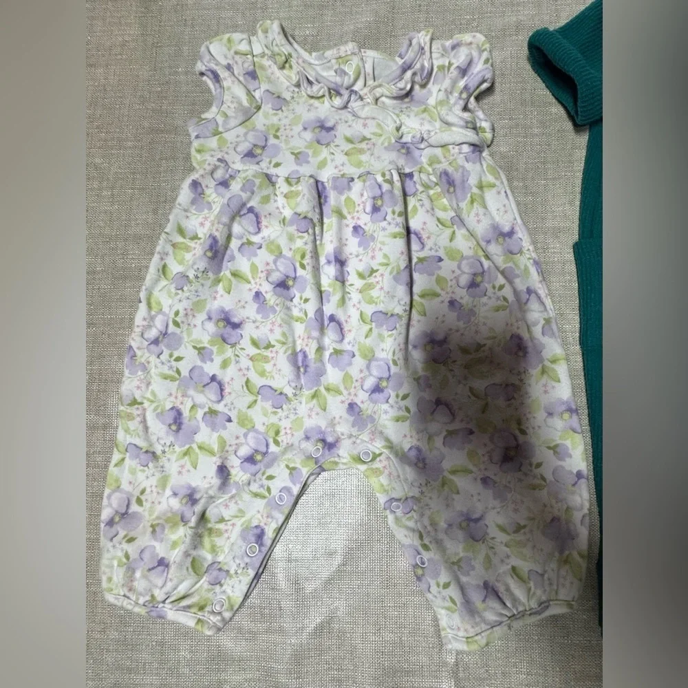 Carter's Teal and Floral Jumpsuit Set
